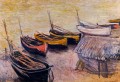 Bateaux sur la plage Claude Monet